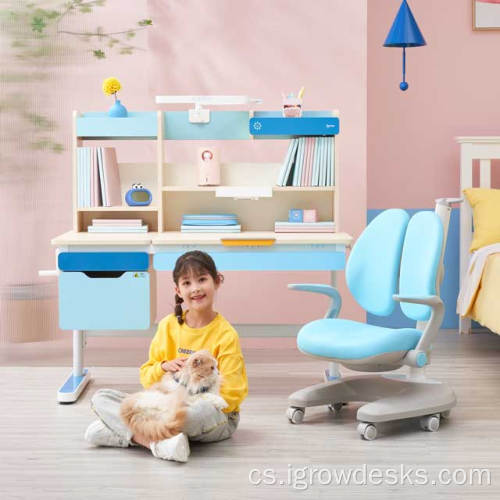 Kids na stůl s pevným dřevem ergonomická židle Desk